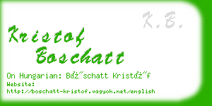 kristof boschatt business card